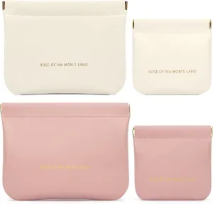 4Pcs Purse Pouches, Small Makeup Bag for Purse Mini Pocket Cosmetic Bags for Women Snap Closure Organizer Pouch for Lipstick Cosmetics Headphones Jewelry