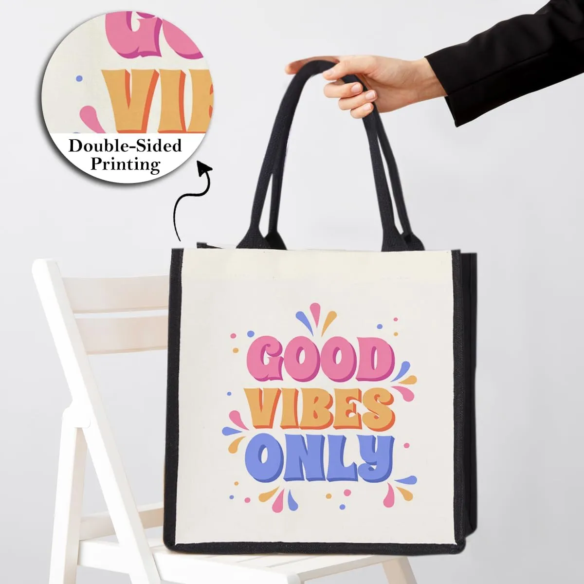 Aesthetic Tote Bag for Women, Inspirational Gifts for Women Birthday Gifts for Women Wife Mom Aunt Coworker