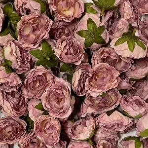 Artificial Silk Flower Heads - Mauve Peony Style 150 - 5 Pack