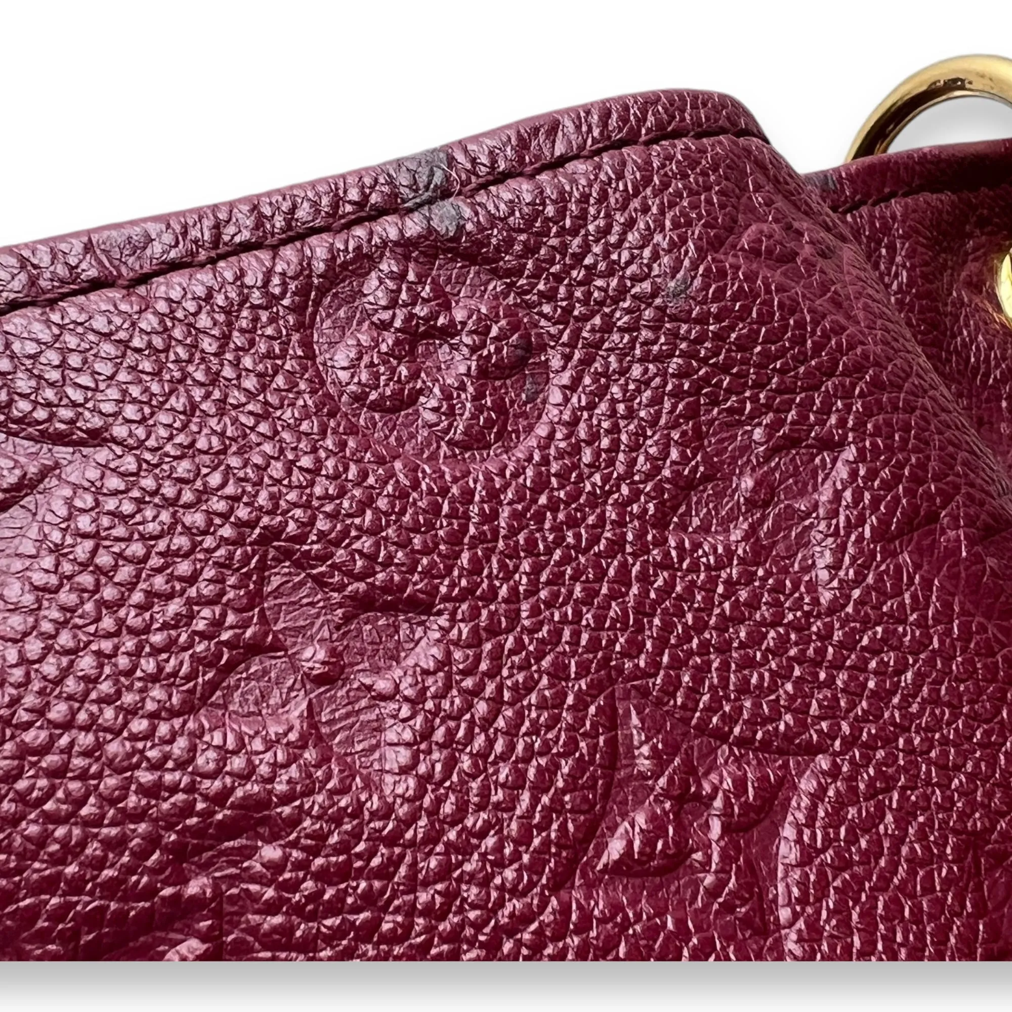 Artsy Top Handle Bag Red in Monogram Empreinte Leather, Gold hardware