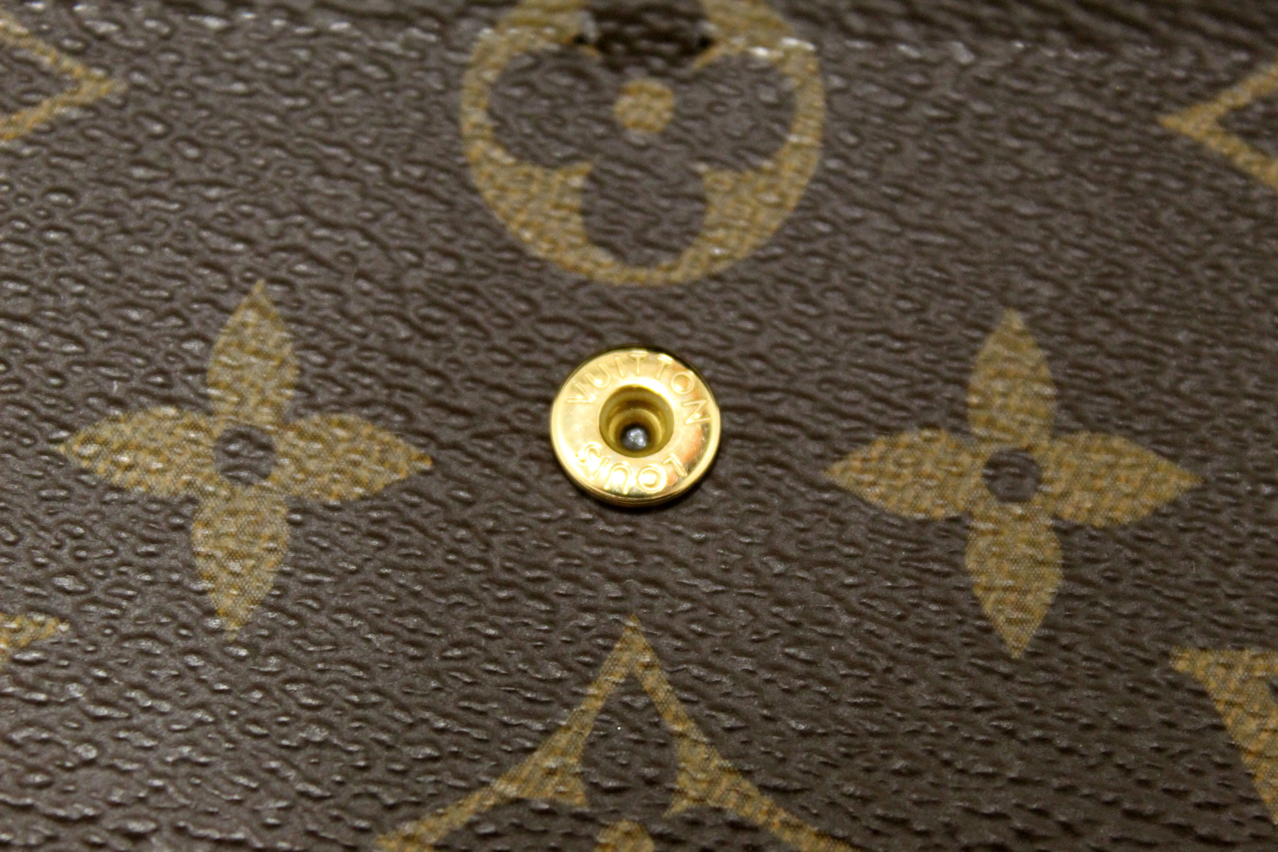 Authentic Louis Vuitton Classic Monogram and Monogram Reverse Canvas Emilie Wallet