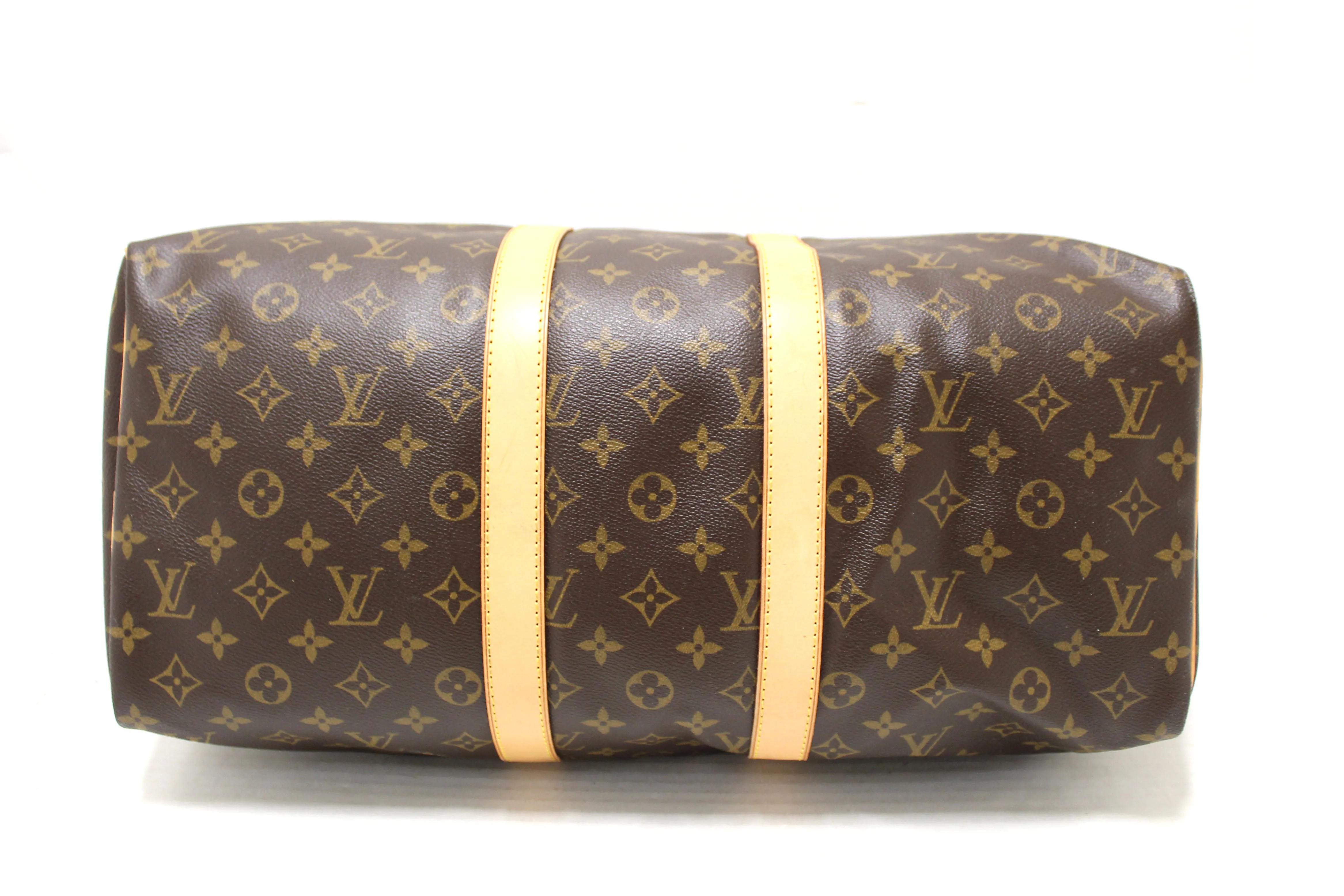 Authentic Louis Vuitton Classic Monogram Keepall 45 Travel Bag