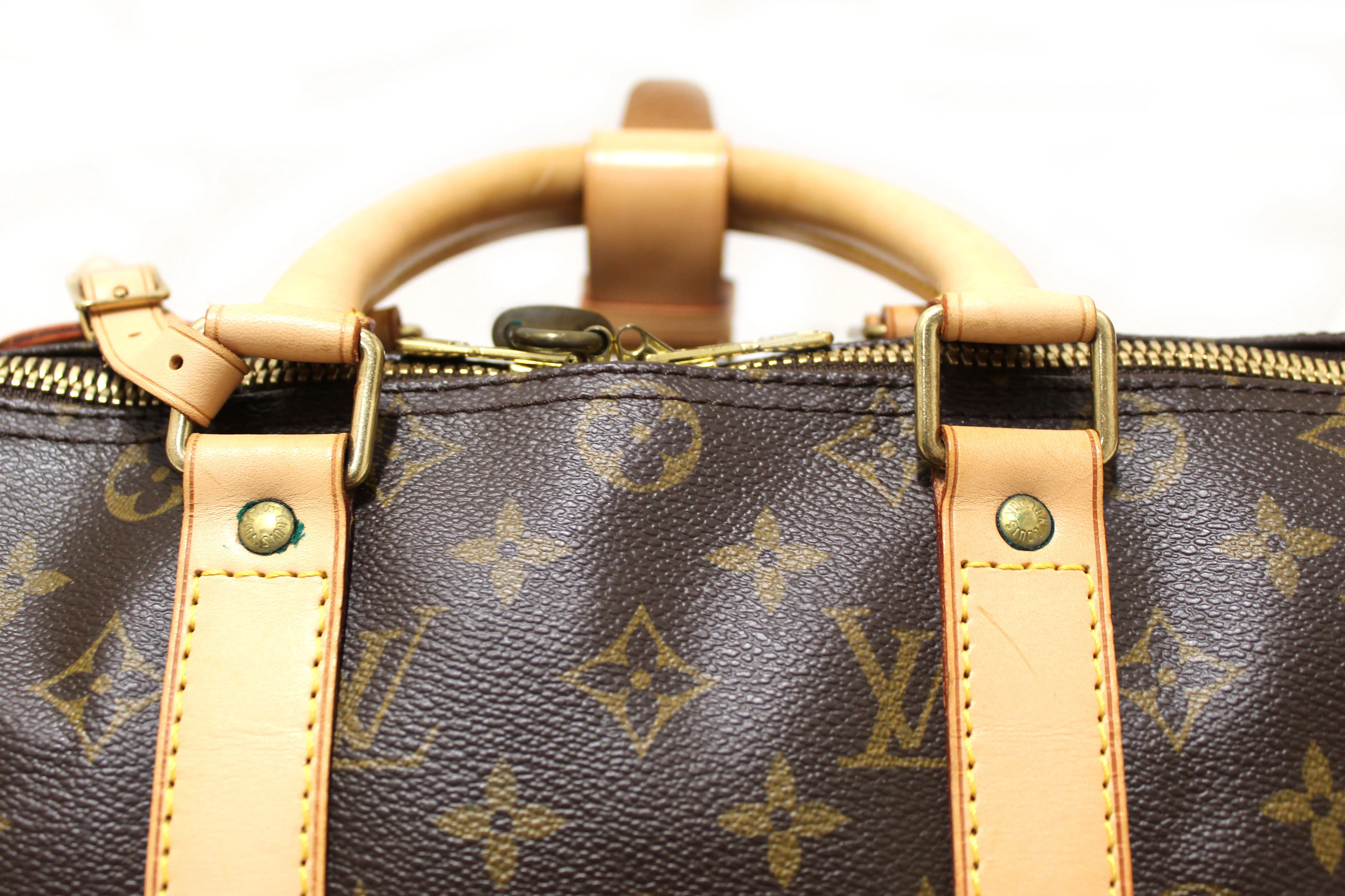 Authentic Louis Vuitton Classic Monogram Keepall 45 Travel Bag