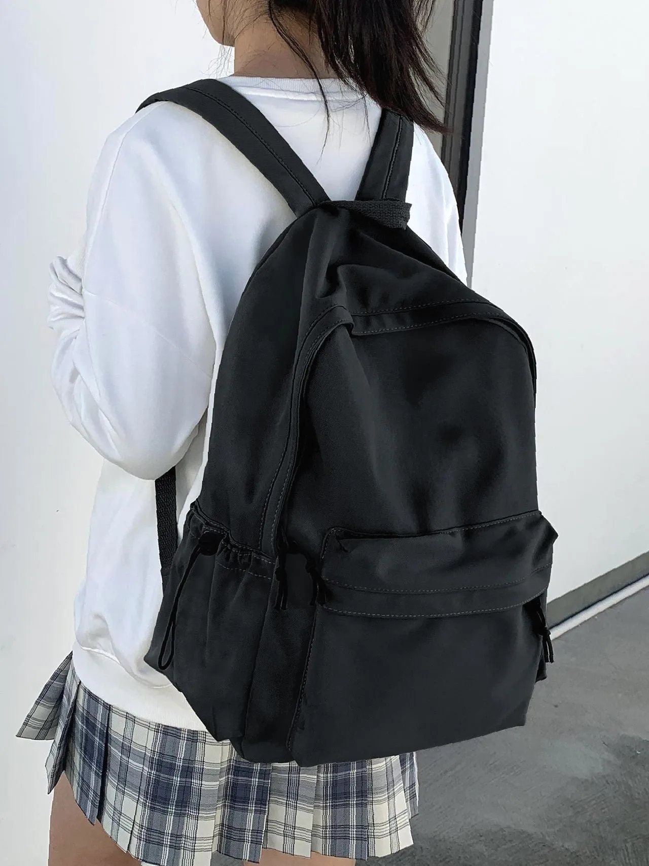 Bag For Love  Minimalist Pocket Front Backpack   Women Backpacks