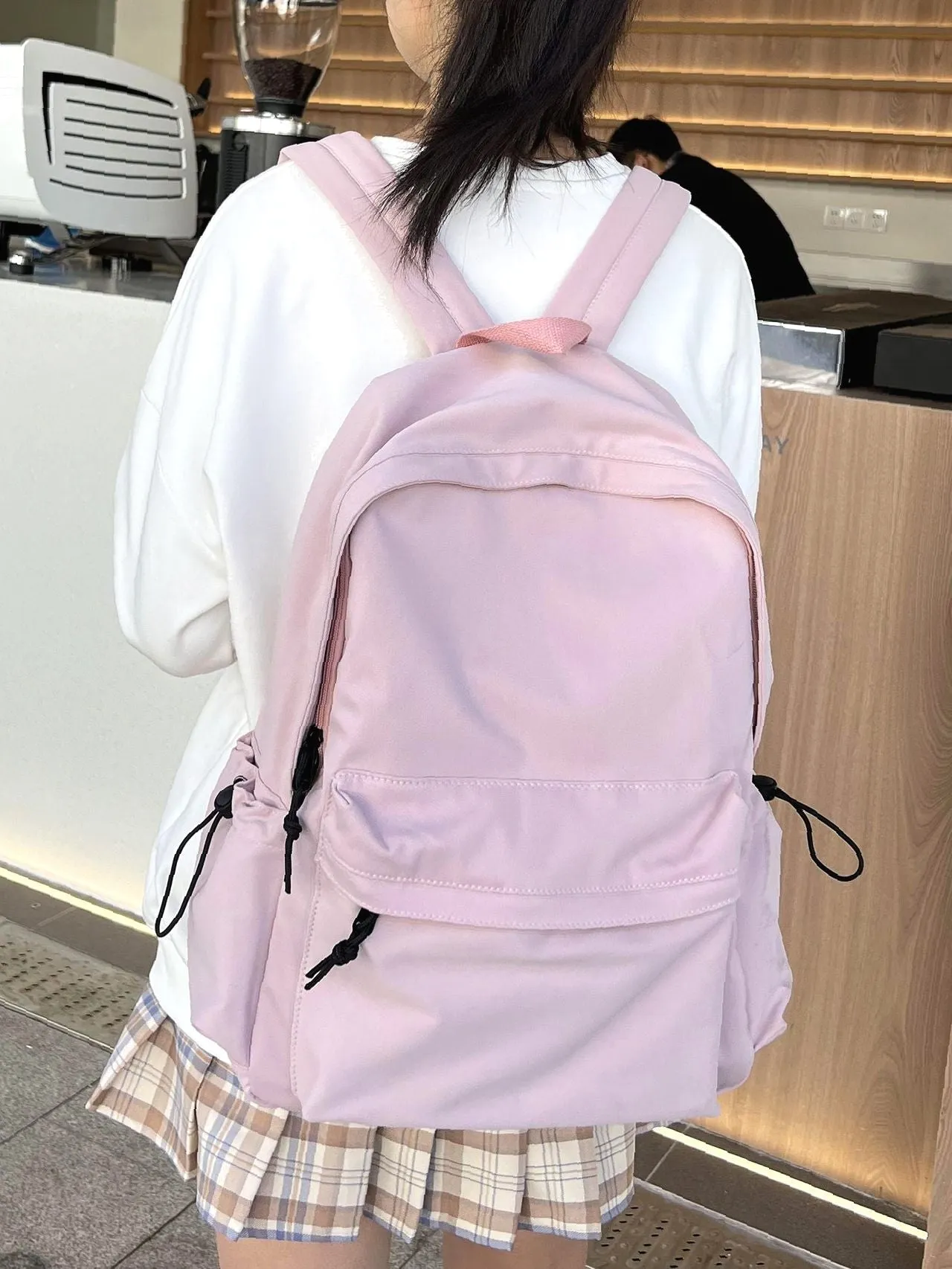 Bag For Love  Minimalist Pocket Front Backpack   Women Backpacks