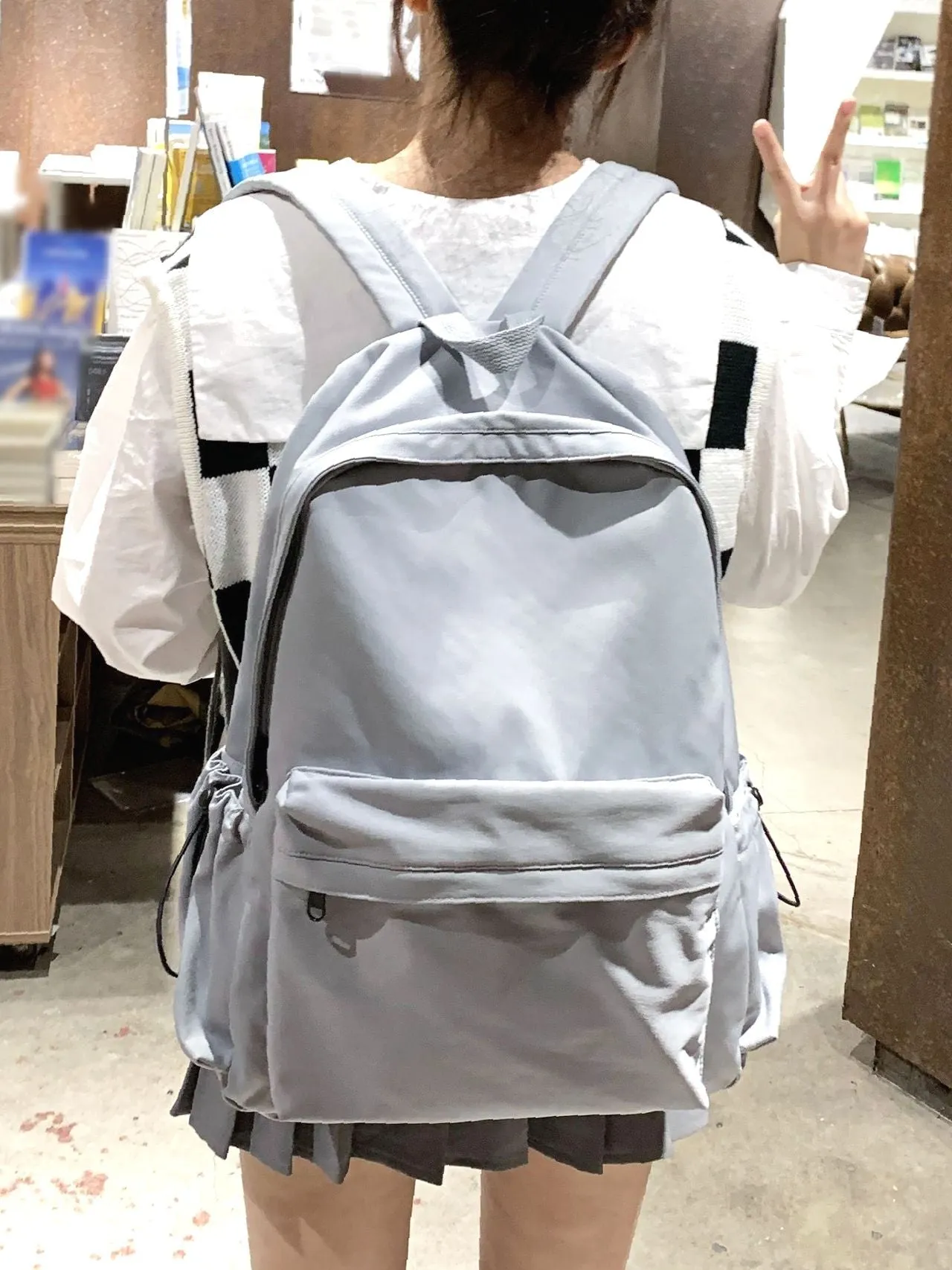 Bag For Love  Minimalist Pocket Front Backpack   Women Backpacks
