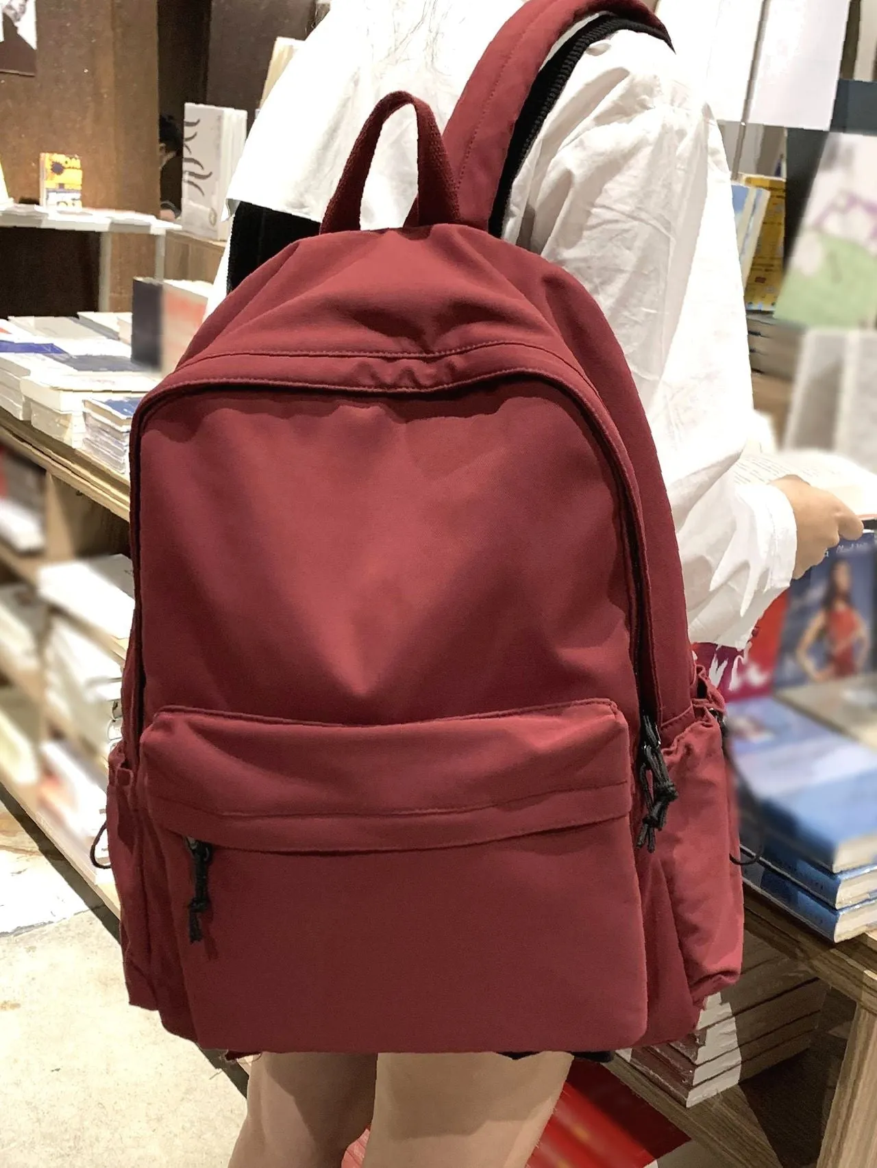 Bag For Love  Minimalist Pocket Front Backpack   Women Backpacks