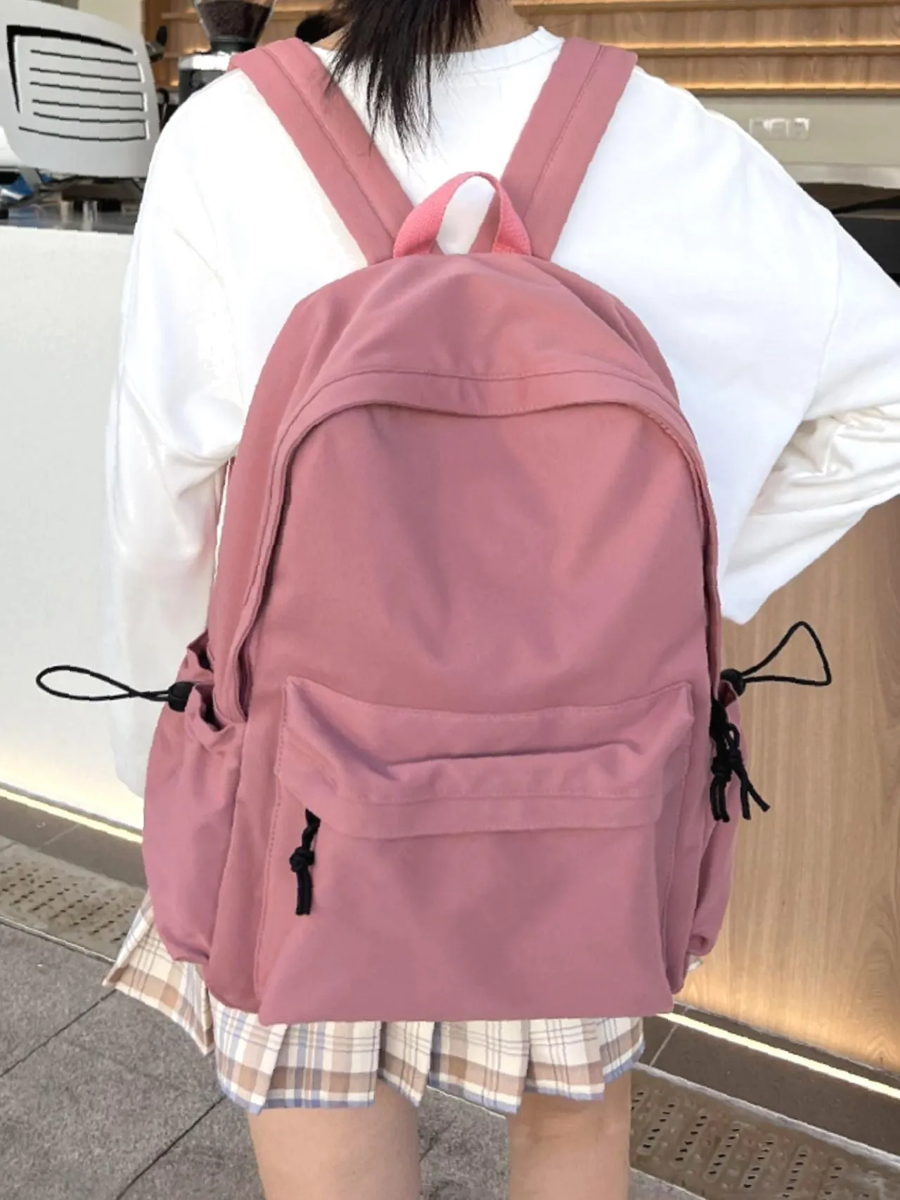 Bag For Love  Minimalist Pocket Front Backpack   Women Backpacks
