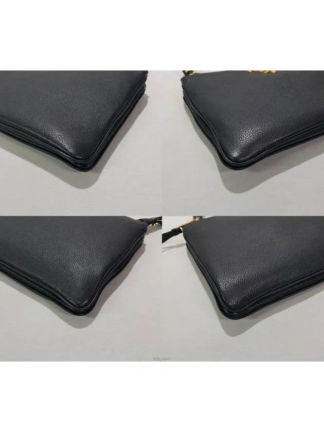 Bandoliera triangle logo double zipper cross bag 1BH046