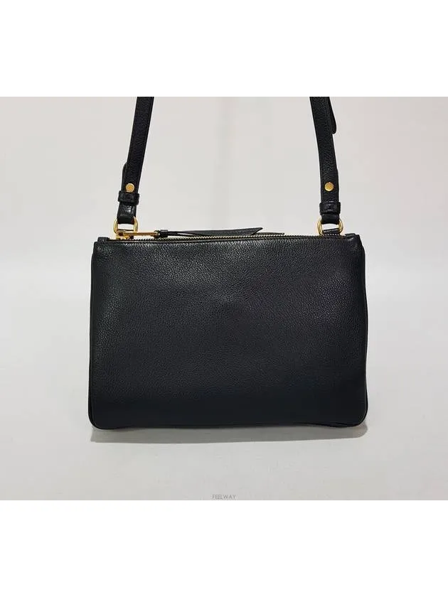Bandoliera triangle logo double zipper cross bag 1BH046