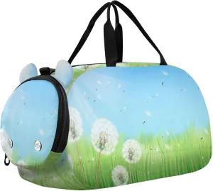 Beautiful Spring Dandelions Girls Tote Duffle Bags Travel Weekend Duffel Overnight Boys Carry on Duffel Bag Dance Duffle Bag