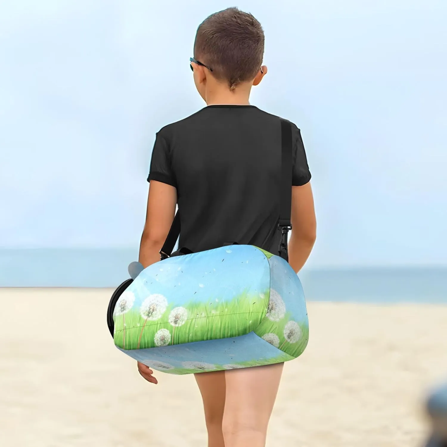 Beautiful Spring Dandelions Girls Tote Duffle Bags Travel Weekend Duffel Overnight Boys Carry on Duffel Bag Dance Duffle Bag