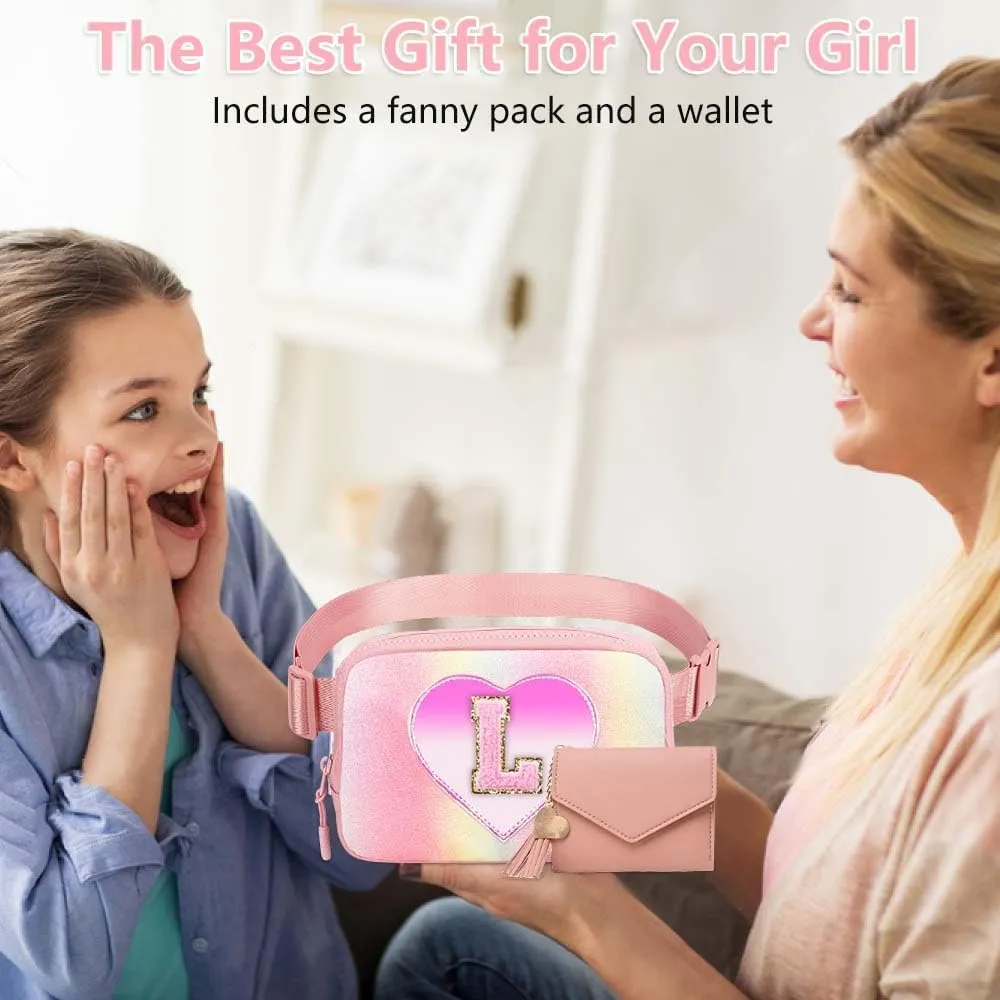 Belt Bag for Girls Gifts - Birthday Gifts for Teenager, Personalized Gifts for Mom Freind Sister Teacher, Graduation Gifts for Her, Initial Crossbody Bag Belt Bag for Women S