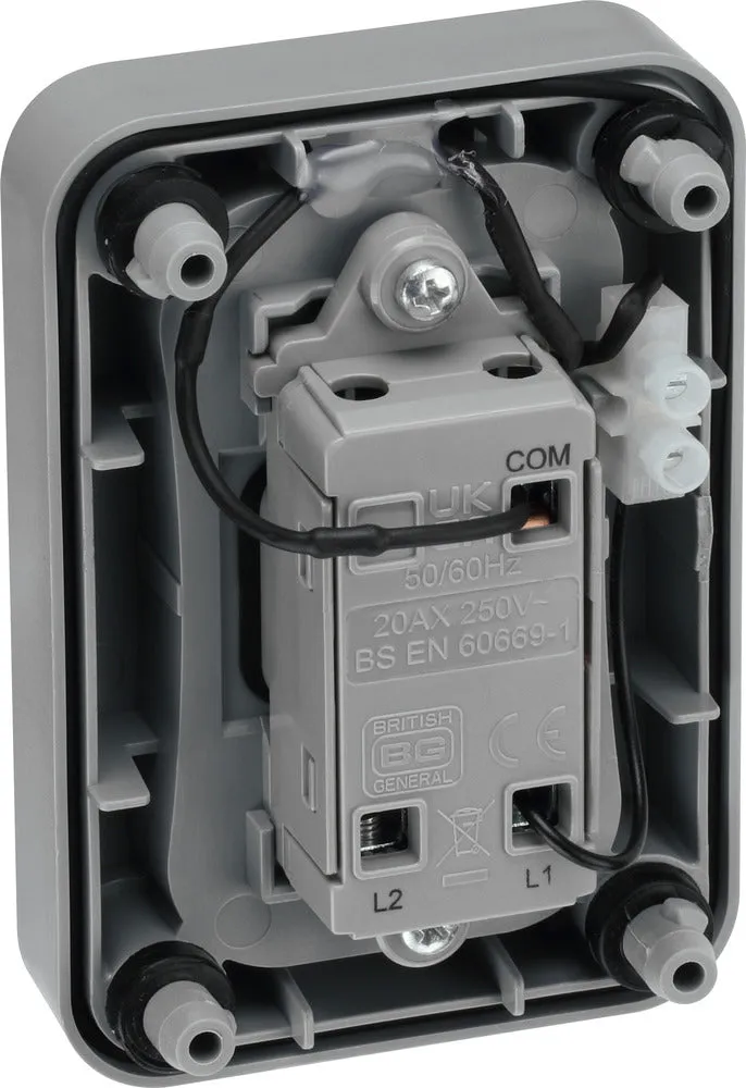 BG WP12S-02 Weatherproof Nexus Storm 20AX 1G 2-Way Switch Slim