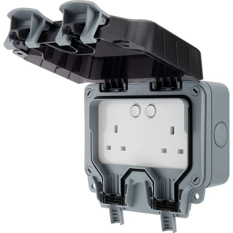 BG WP22/HC Nexus Smart IP66 Weatherproof Double Switched 13A Socket with Smart Control