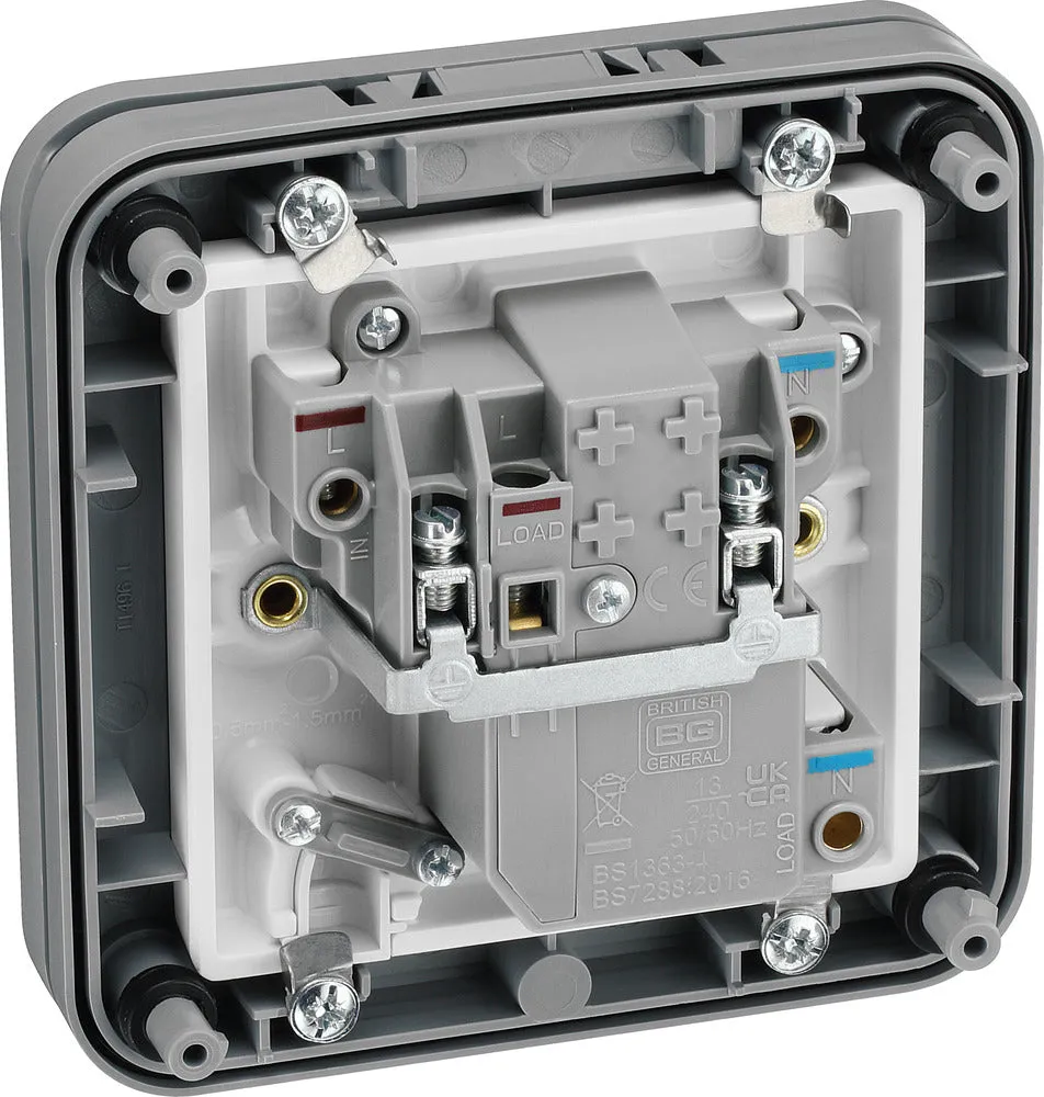 BG WP55RCD Weatherproof Nexus Storm 13A RCD Protection (Latching)