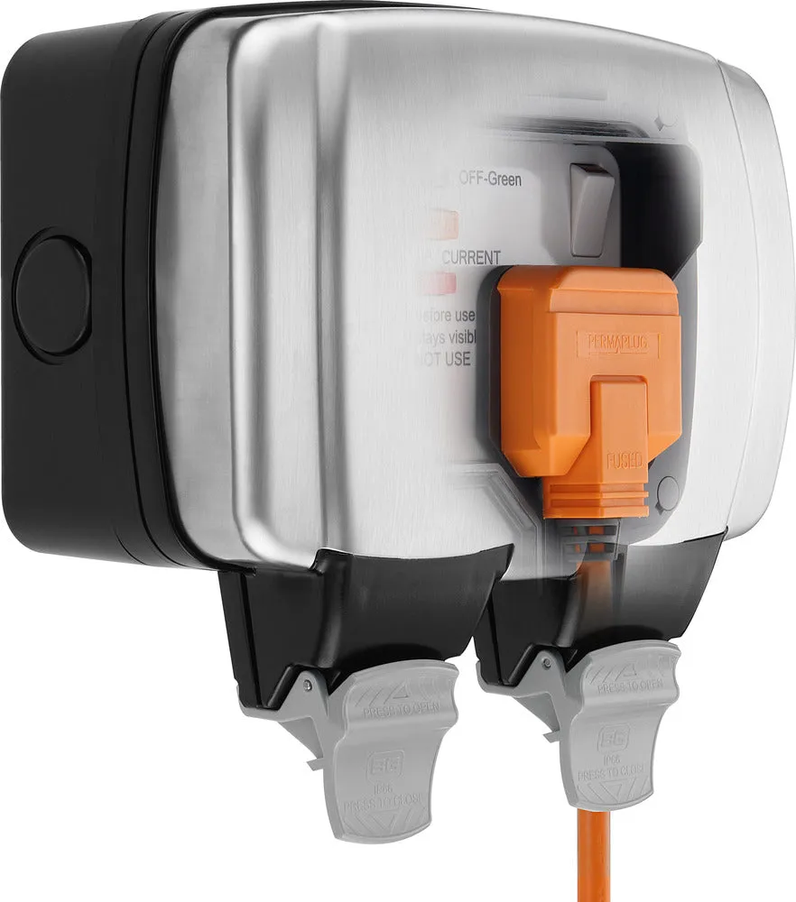 BG WPL22RCD Weatherproof Decorative 13A 2G RCD Switched Socket (Latching)
