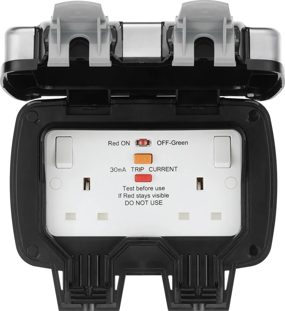 BG WPL22RCD Weatherproof Decorative 13A 2G RCD Switched Socket (Latching)