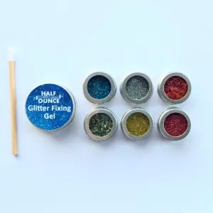 Biodegradable Body Glitter Kit, including Fixing Gel and applicator