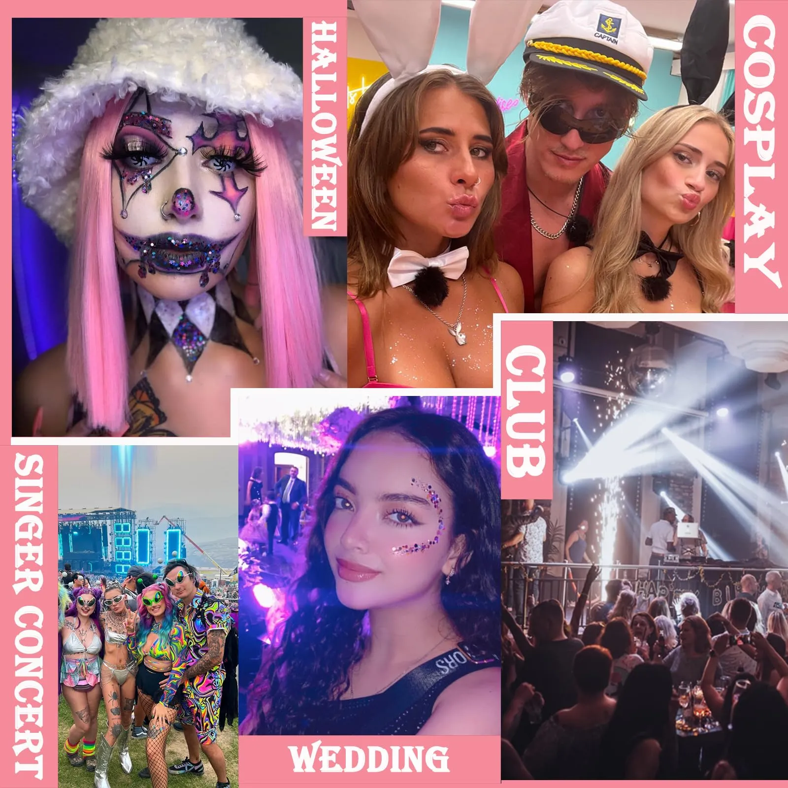 Body Glitter Face Glitter Gel: Singer Concerts Disco Festival Rave Accessories Face Glitter Makeup 150ml Chunky Sequins Mermaid Face Body Hair Glitter Gel (Orange&White&Black)