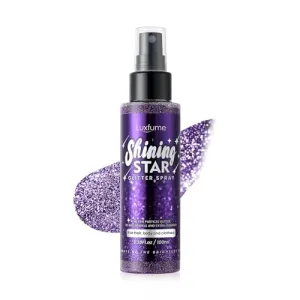 Body Glitter Spray，Glitter Hairspray，Purple Body Glitter Spray,Quick-Drying and Waterproof Glitter Hairspray,Nozzles are not easily clogged，Long-Lasting Body Shiny Spray for Stage Makeup, 3.38Oz