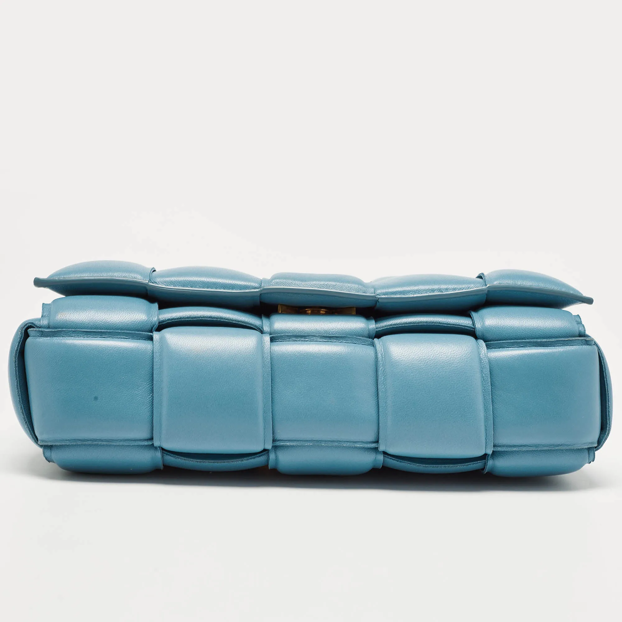 BOTTEGA VENETA Blue Padded Leather Chain Cassette Shoulder Bag