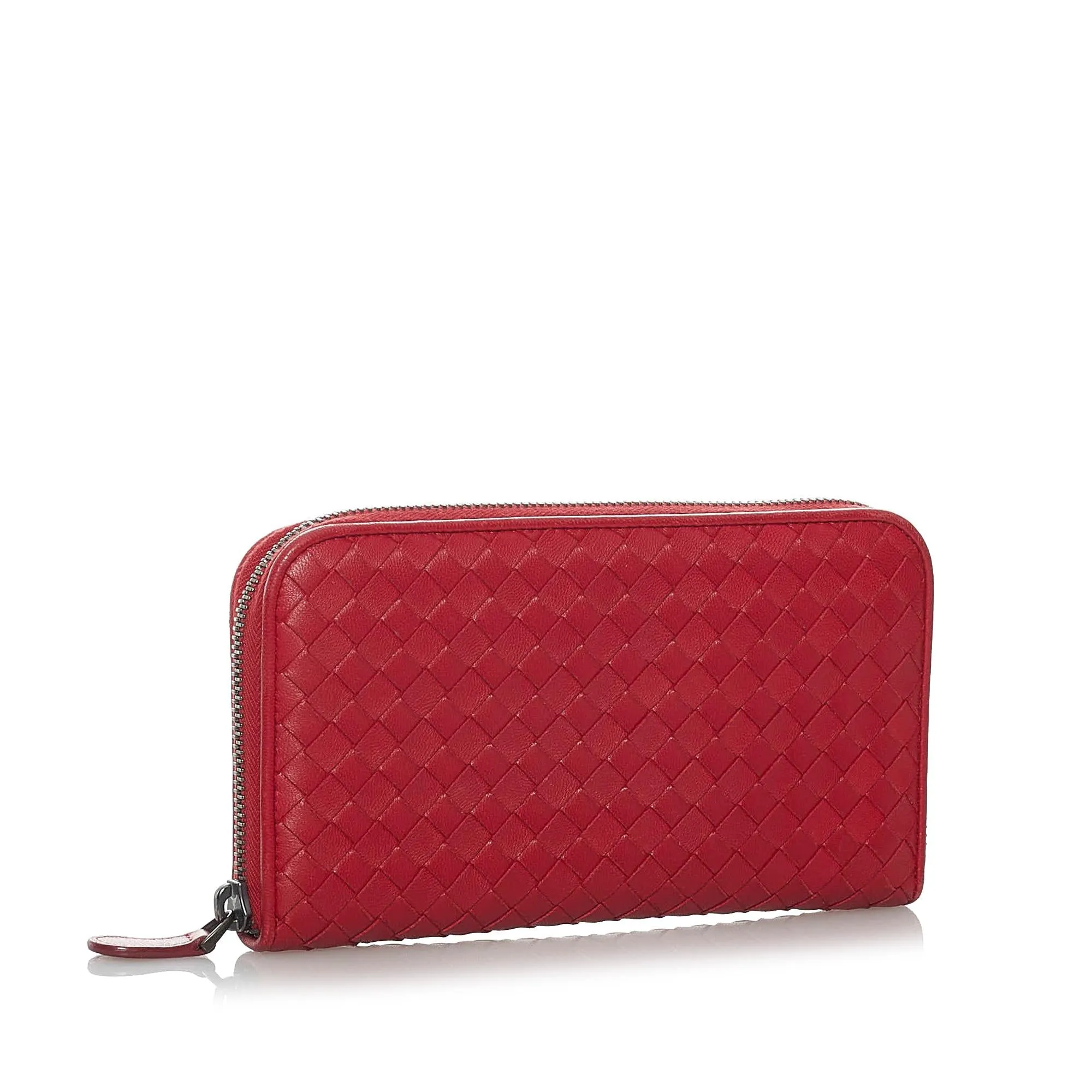 Bottega Veneta Intrecciato Leather Zip Around Wallet (SHG-29738)