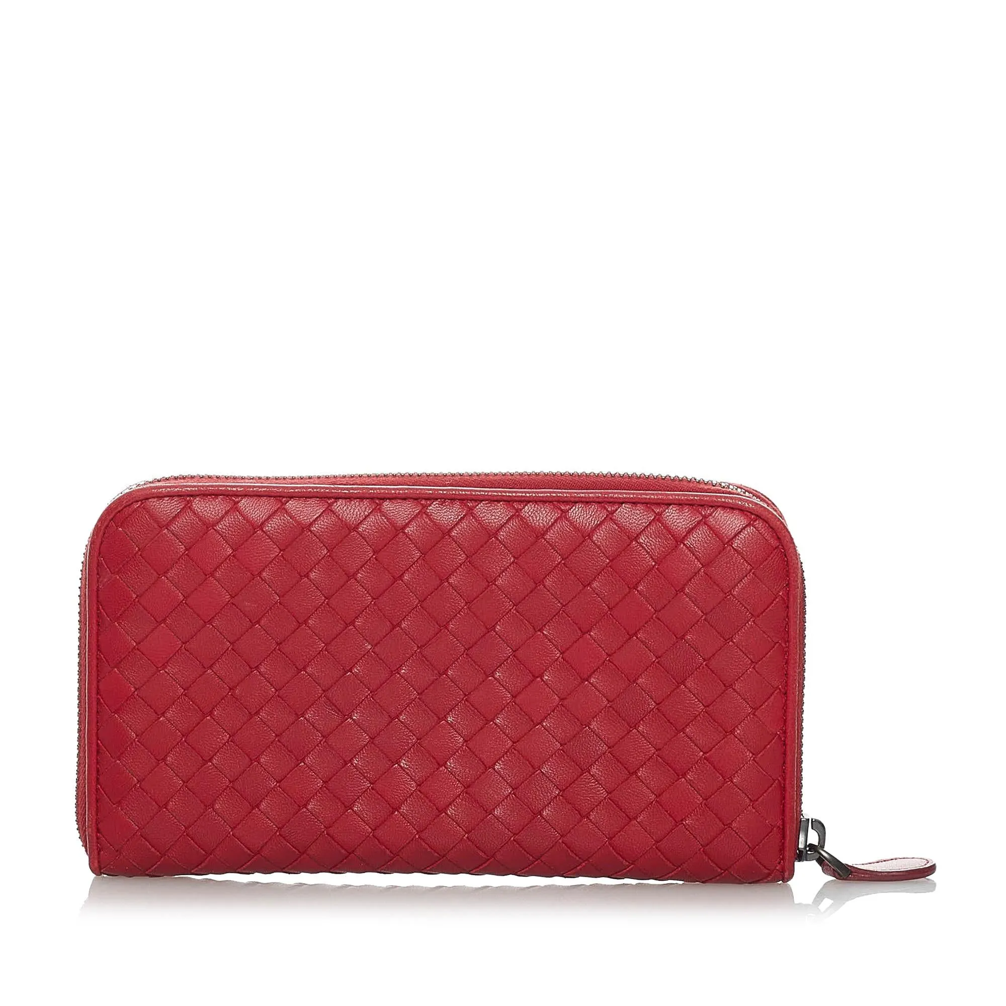 Bottega Veneta Intrecciato Leather Zip Around Wallet (SHG-29738)