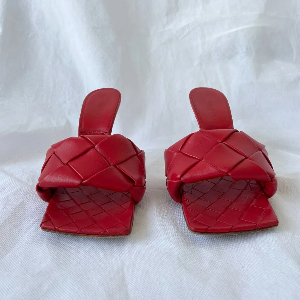 Bottega Veneta Lido Red Sandals, 38.5