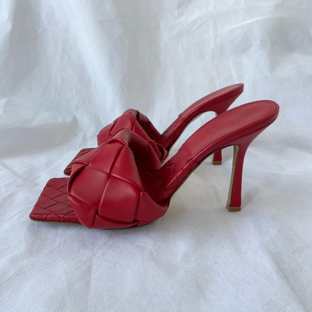 Bottega Veneta Lido Red Sandals, 38.5