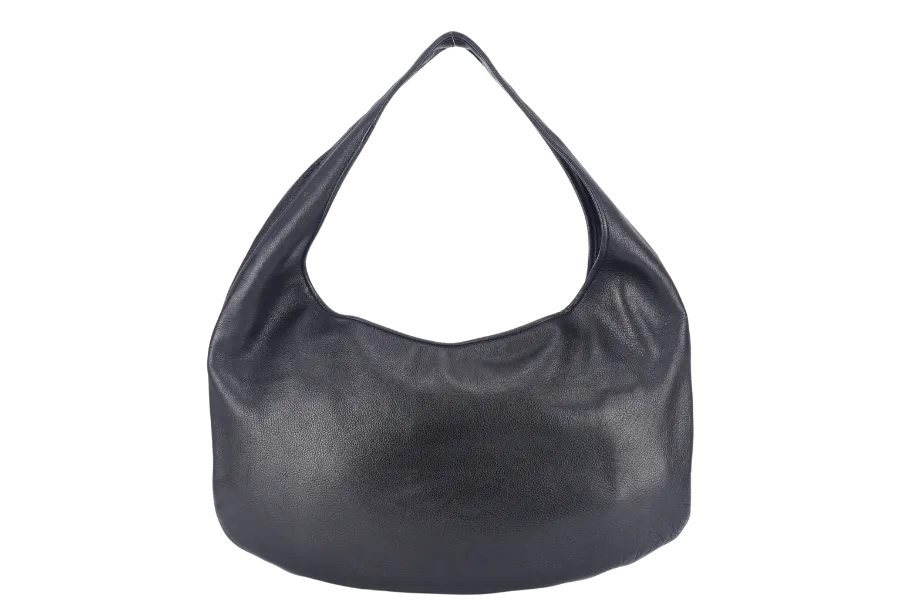 BOTTEGA VENETA SHOULDER BAG BLACK LEATHER SILVER HARDWARE NO DUST COVER