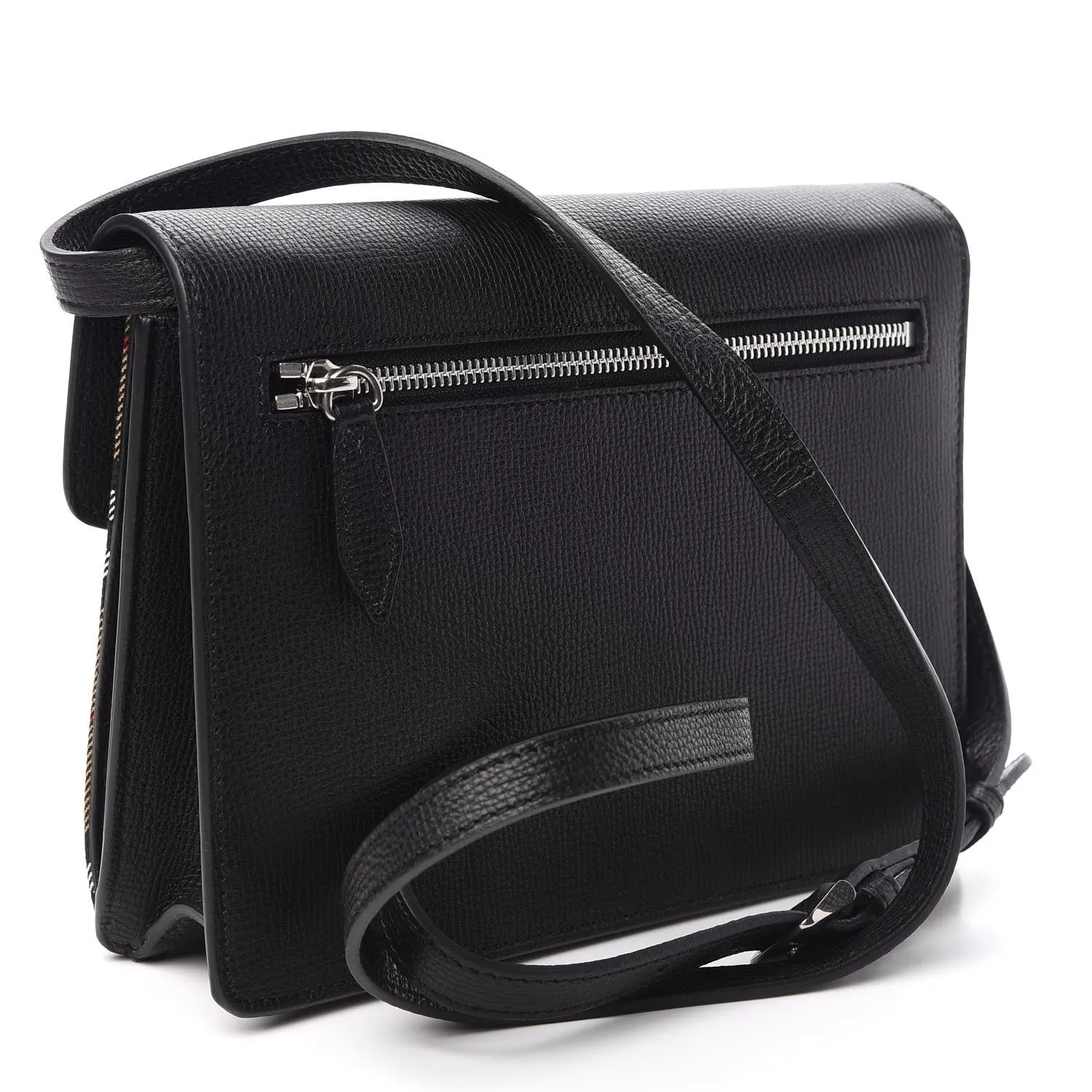 BURBERRY CALFSKIN VINTAGE CHECK SMALL MACKEN CROSSBODY BAG