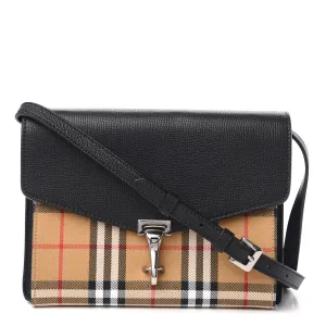 BURBERRY CALFSKIN VINTAGE CHECK SMALL MACKEN CROSSBODY BAG