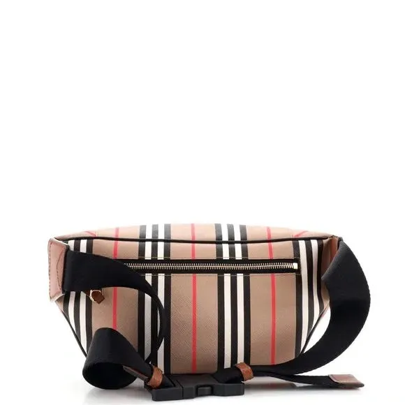 BURBERRY E-CANVAS ICON STRIPE SONNY BUM BAG