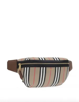 BURBERRY E-CANVAS ICON STRIPE SONNY BUM BAG
