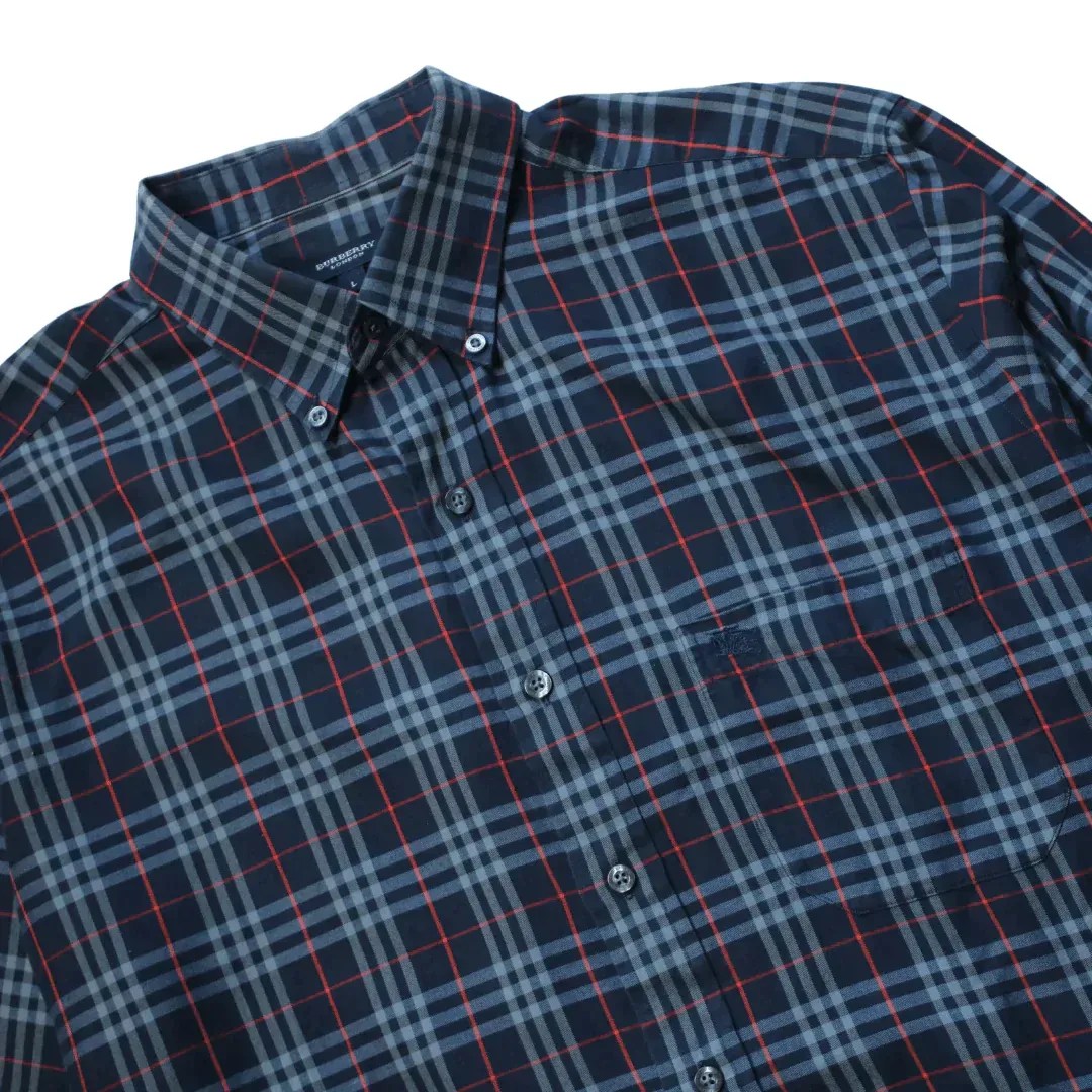 BURBERRY NOVA CHECK BLUE SHIRT  (L)
