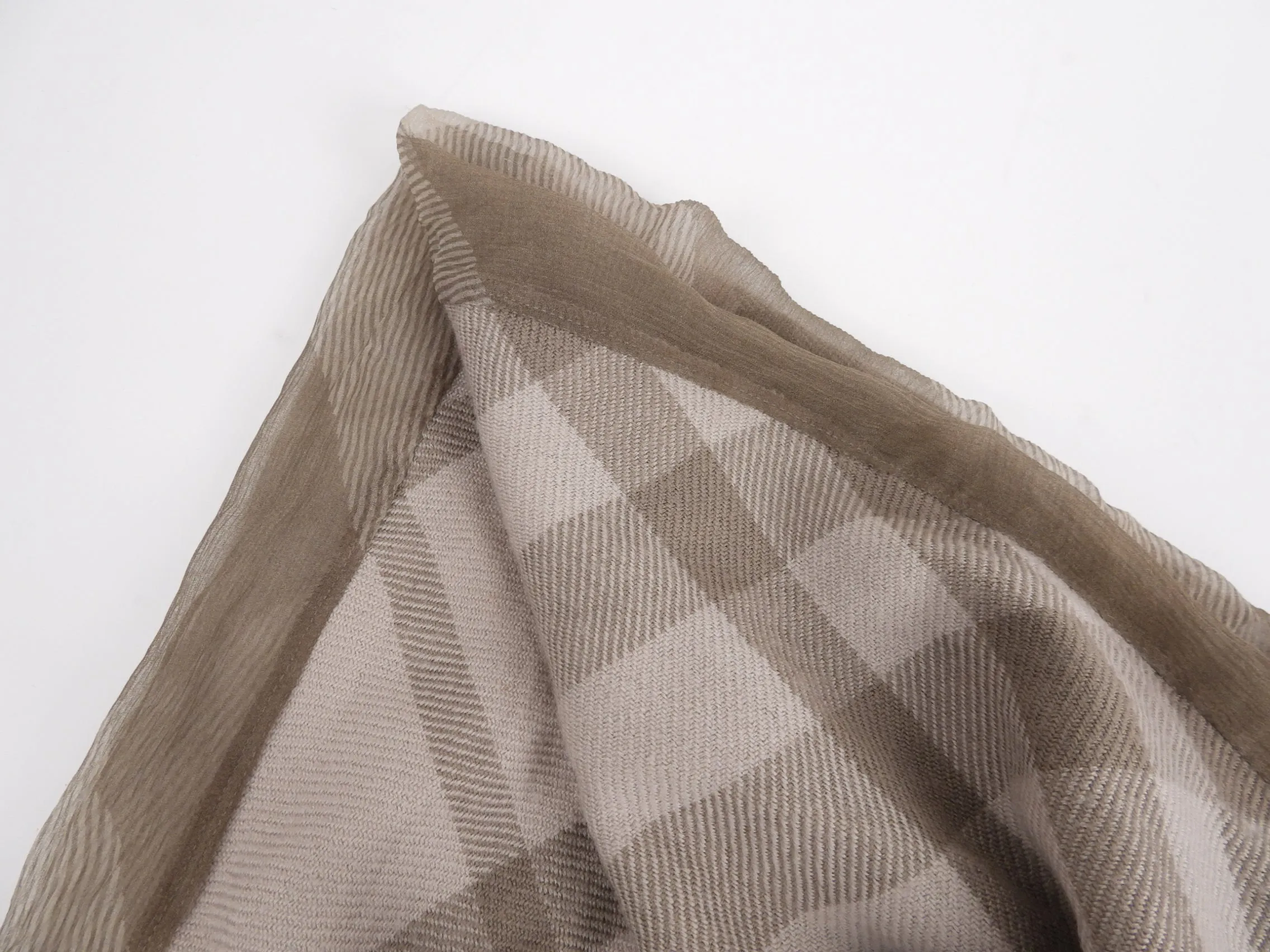 Burberry Plaid Wool and Silk Circle Scarf