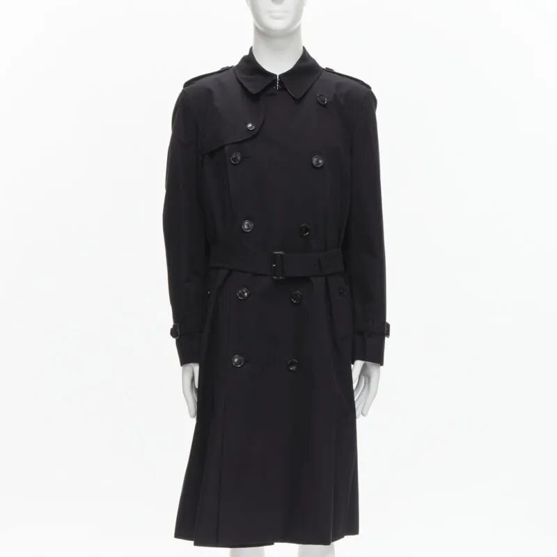 BURBERRY RICCARDO TISCI Long Chelsea Heritage black gabardine trench EU54 XL