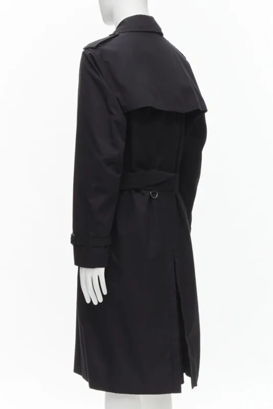 BURBERRY RICCARDO TISCI Long Chelsea Heritage black gabardine trench EU54 XL