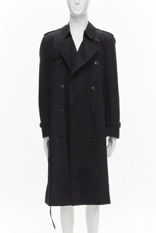 BURBERRY RICCARDO TISCI Long Chelsea Heritage black gabardine trench EU54 XL