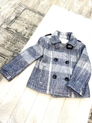 BURBERRY TODDLER BLUE PLAID PEA COAT