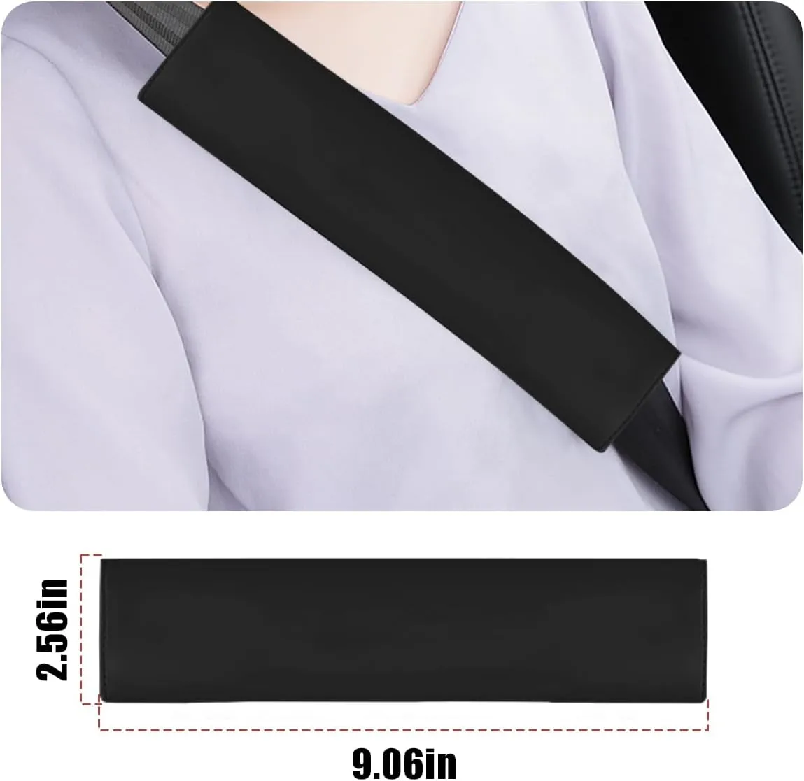 Car Accessories Set, 10PCS Vehicle Kit with Steering Wheel Cover Seatbelt Pad Cup Holder Mat Start Button Ring Sticker Flower Air Vent Clip, Universal Automotive Interior Ornament (Black)