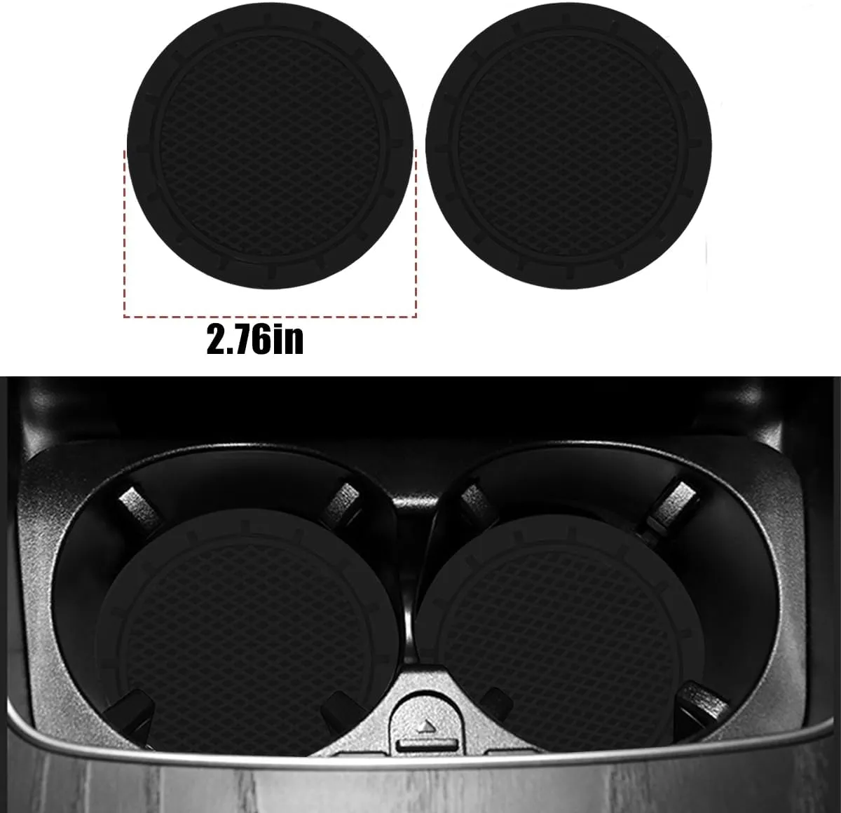 Car Accessories Set, 10PCS Vehicle Kit with Steering Wheel Cover Seatbelt Pad Cup Holder Mat Start Button Ring Sticker Flower Air Vent Clip, Universal Automotive Interior Ornament (Black)