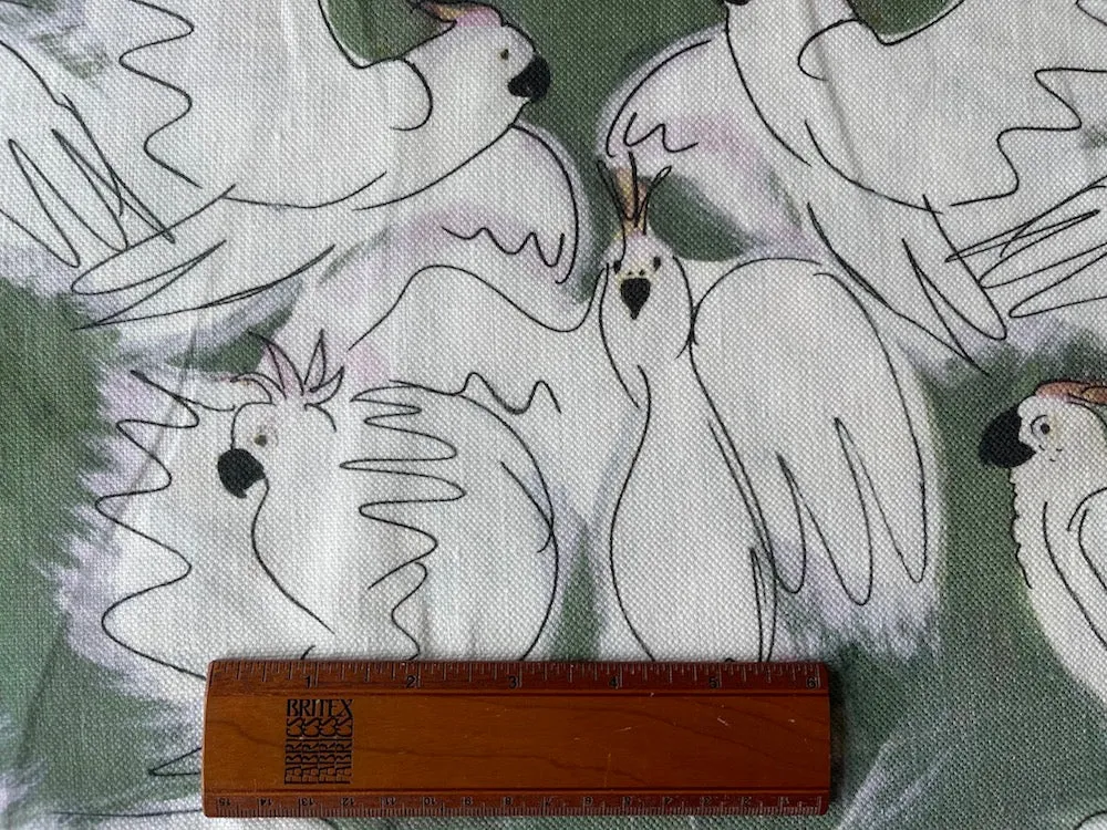 Charismatic Cockatoos Spruce Linen