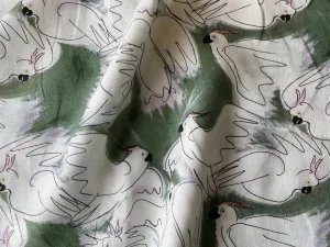 Charismatic Cockatoos Spruce Linen