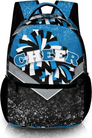 Cheer Backpacks for Cheerleaders, Cheerleading Backpack 16.5in, Cheerleader Gifts for Team (Blue&Black)