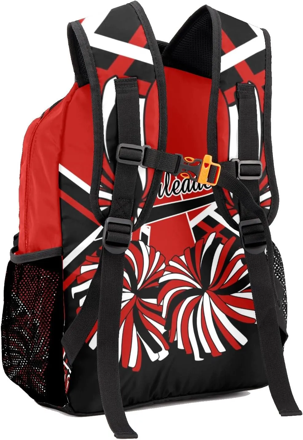 Cheer Cheerleader Dark Red Black Personalized Backpack with Name Waterproof Bag for Birthday Holiday Gift for Travel Office Work