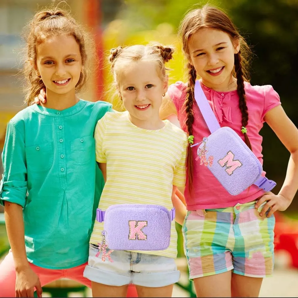 Christmas Gifts for Girls Teen Kids - Birthday Gifts for Women, Personalized Gifts for Mom Freind Sister Teacher, Graduation Gifts for Her, Initial Crossbody Bag Belt Bag for Women Purple S