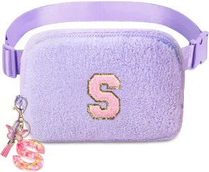 Christmas Gifts for Girls Teen Kids - Birthday Gifts for Women, Personalized Gifts for Mom Freind Sister Teacher, Graduation Gifts for Her, Initial Crossbody Bag Belt Bag for Women Purple S