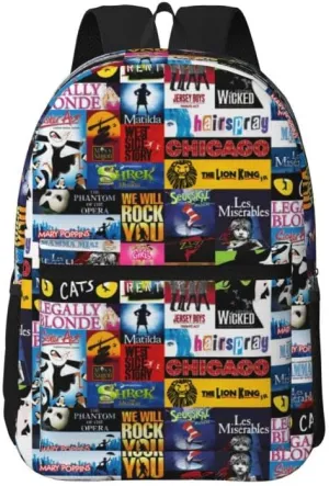 Classic Musical Laptop Backpack, 17 inches, Waterproof Travel Bag for Music Lovers